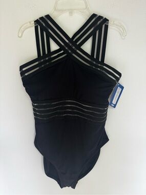 NWT Black One-piece Swimsuit- Size Medium (8-10)